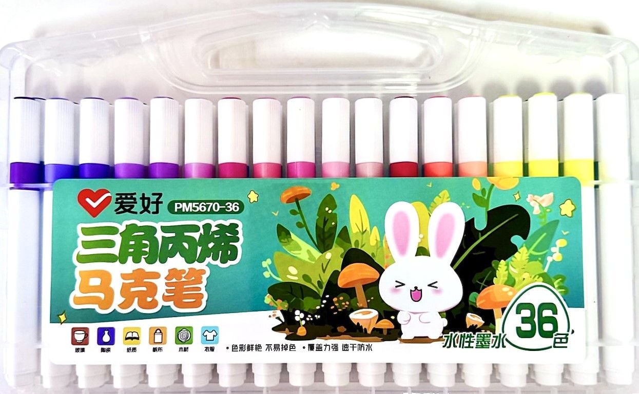 Маркер акриловий 36 кол трикутний корпус (10 шт/уп) PM5670-36 AIHAO