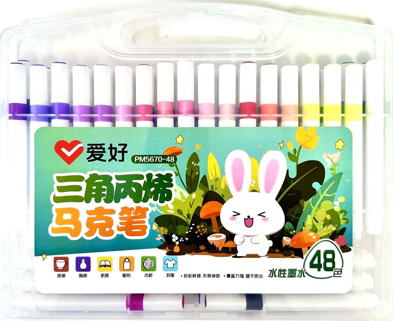 Маркер акриловий 48 кол трикутний корпус (5 шт/уп) PM5670-48 AIHAO