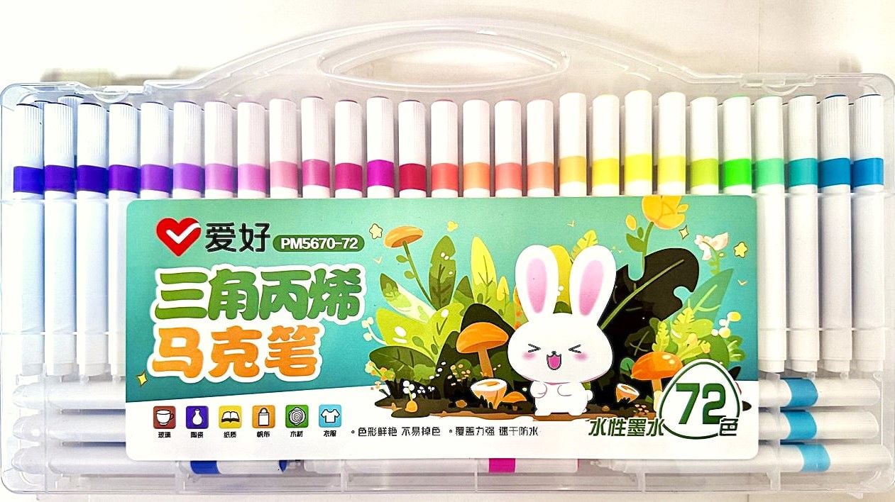 Маркер акриловий 72 кол трикутний корпус (10 шт/уп) PM5670-72 AIHAO