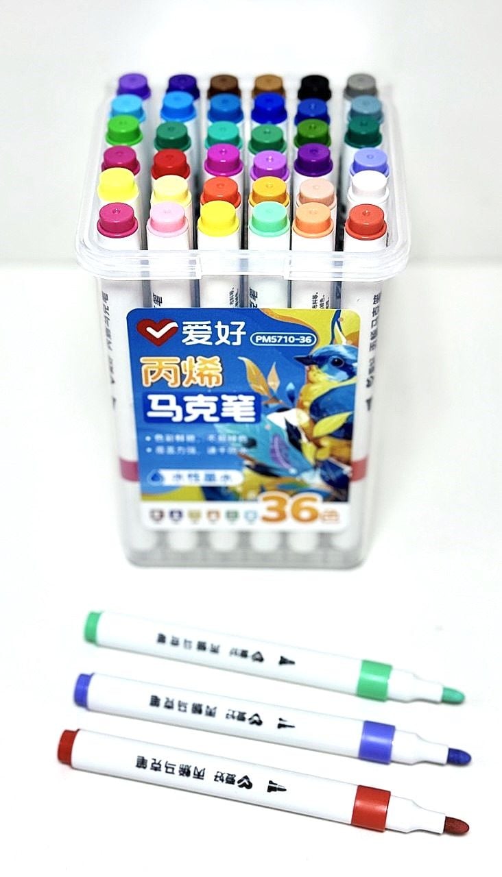 Маркер акриловий 36 кол круглий корпус (4 шт/уп) PM5710-36 AIHAO