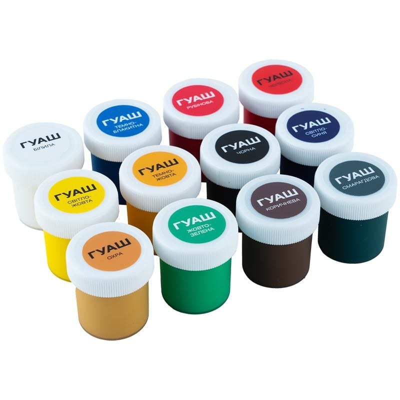 Фарби гуаш 12 кол 20 мл Dogs K23-063 Kite