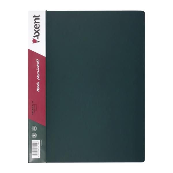 Папка швидкозшивач з пружиною шириною 2 см місткістю до 150 аркушів зелена (20 шт/уп) 1304-05 Axent