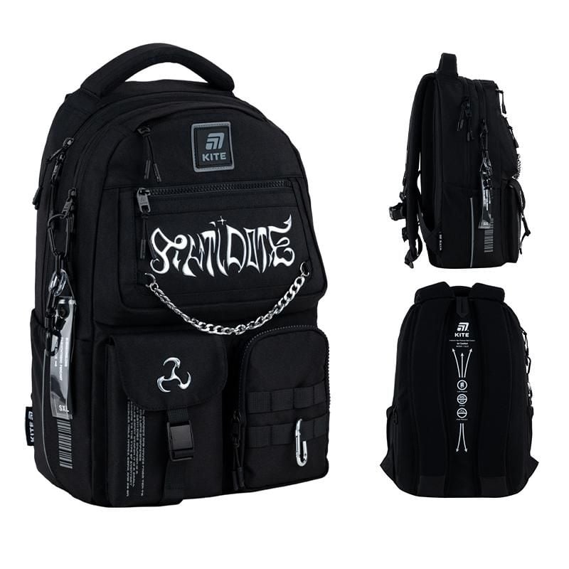 Рюкзак Education teens чорний K25-2587M-1 Kite