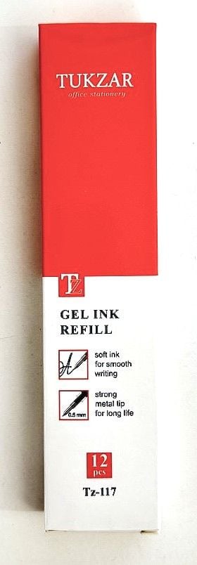 Стрижні гелеві 0,5 мм довжина 139 мм чорні (12 шт/уп) TZ-117 TUKZAR