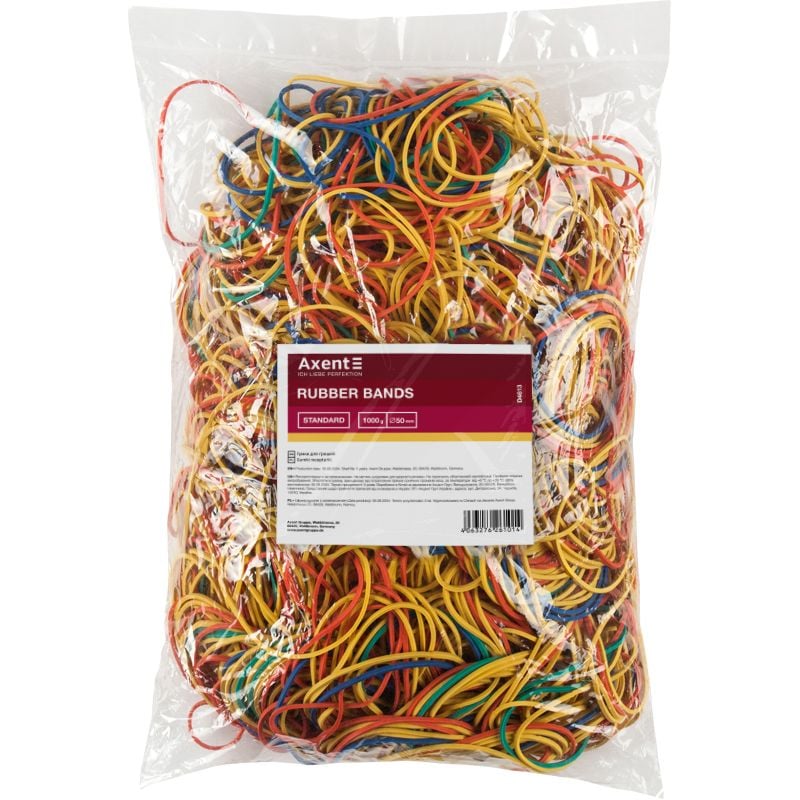 Гумка для грошей натуральний каучук 1 кг кольорова Standart D4613 Delta by Axent