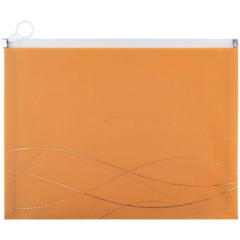 Папка на zip-застібці А4 Waves-1 пластик з шимером помаранчева (12 шт/уп) 1497-40 Axent