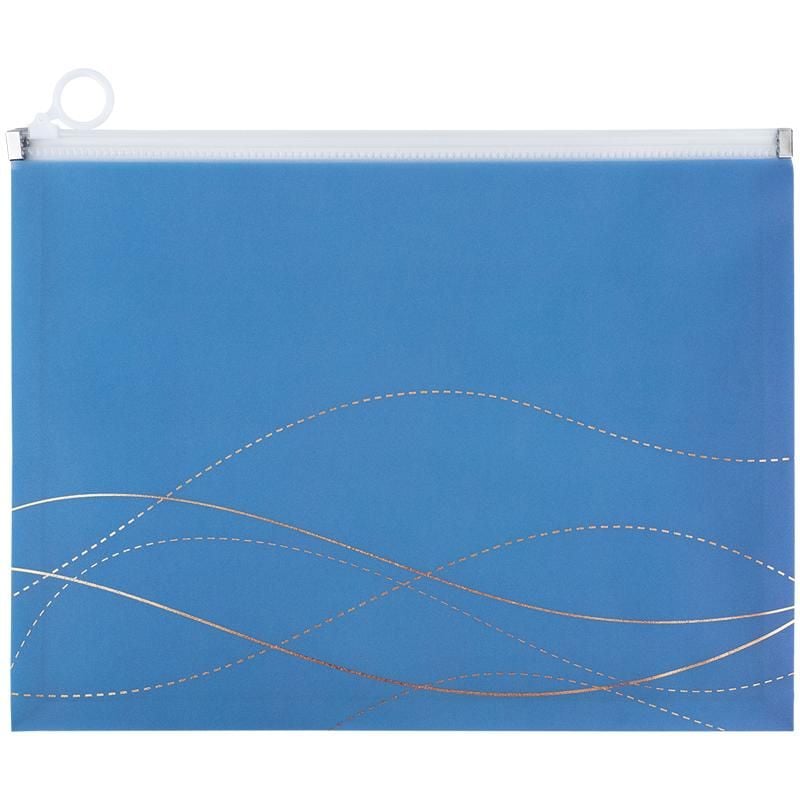 Папка на zip-застібці А4 Waves-2 пластик з шимером блакитна (12 шт/уп) 1497-41 Axent