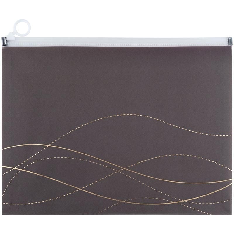 Папка на zip-застібці А4 Waves-4 пластик з шимером коричнева (12 шт/уп) 1497-43 Axent