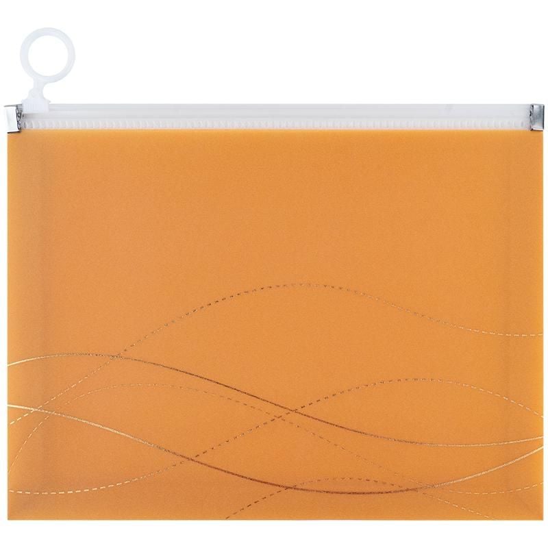 Папка на zip-застібці А5 Waves-1 пластик з шимером помаранчева (12 шт/уп) 1498-40 Axent