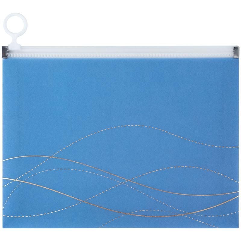 Папка на zip-застібці А5 Waves-2 пластик з шимером блакитна (12 шт/уп) 1498-41 Axent