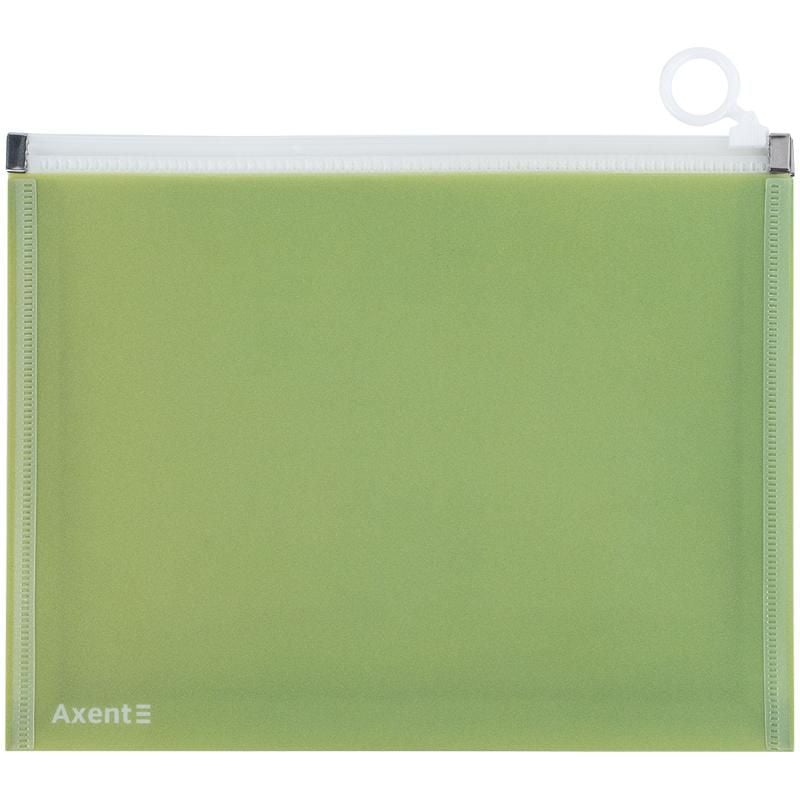 Папка на zip-застібці А5 Waves-3 пластик з шимером зелена (12 шт/уп) 1498-42 Axent