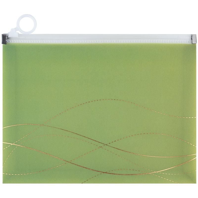 Папка на zip-застібці А5 Waves-3 пластик з шимером зелена (12 шт/уп) 1498-42 Axent