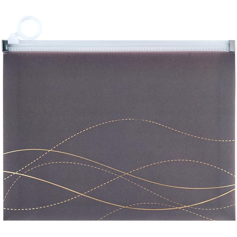 Папка на zip-застібці А5 Waves-4 пластик з шимером коричнева (12 шт/уп) 1498-43 Axent