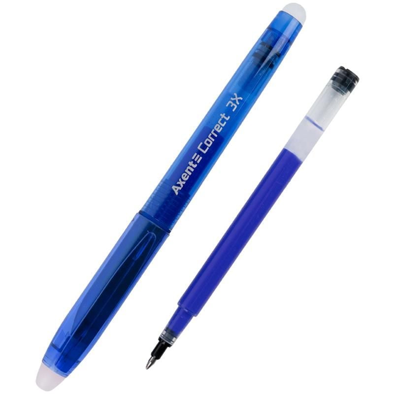 Ручка пиши/стирай гелева 0,7 мм Correct 3X синя (12 шт/уп) AG 1122-02 Axent