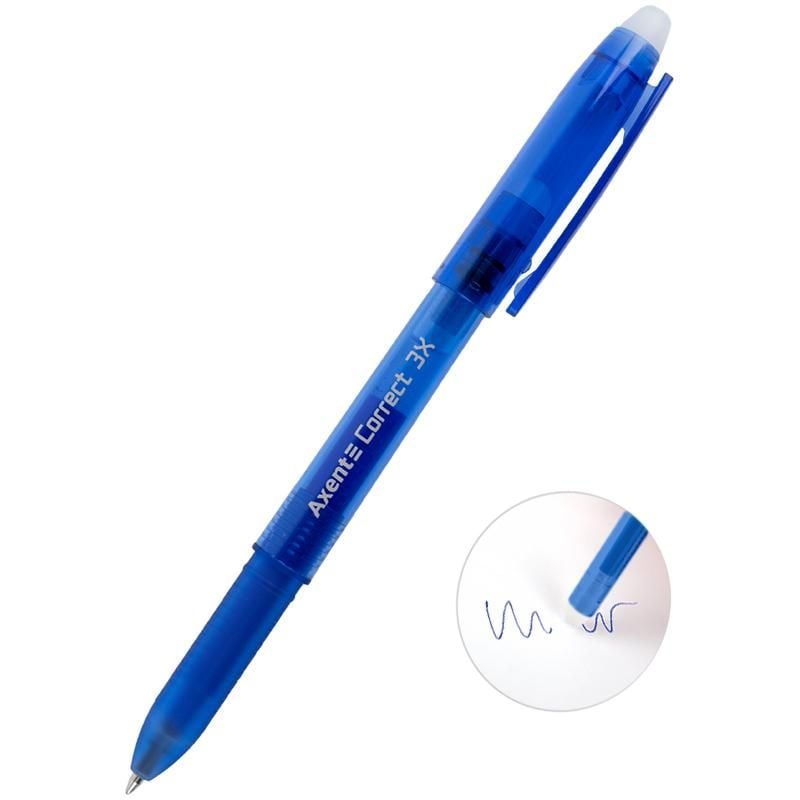 Ручка пиши/стирай гелева 0,7 мм Correct 3X синя (12 шт/уп) AG 1122-02 Axent