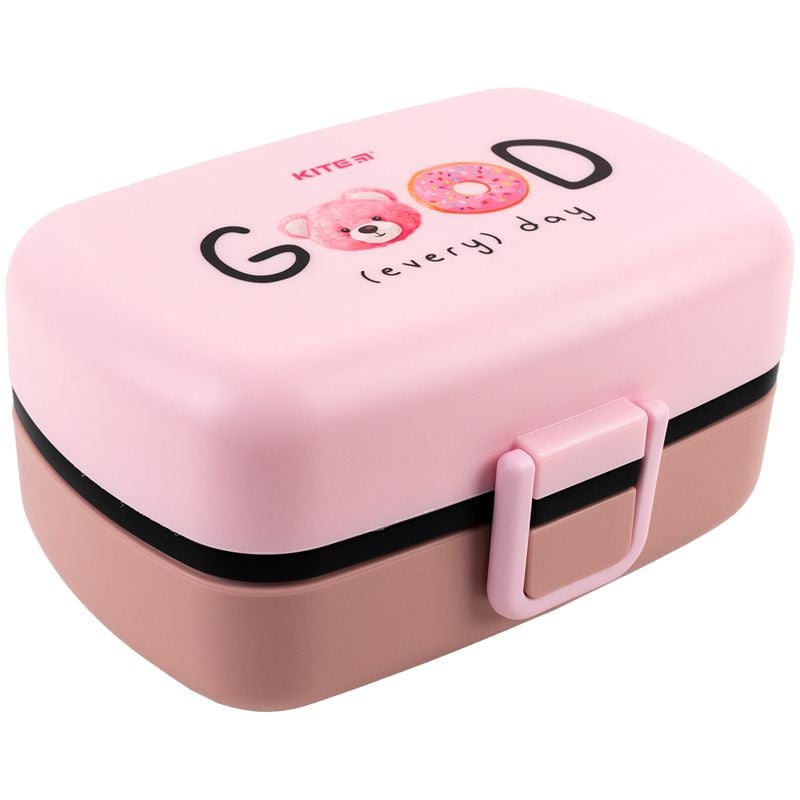 Ланчбокс з наповненням та приборами 1150 мл рожевий K23-180-1 Kite