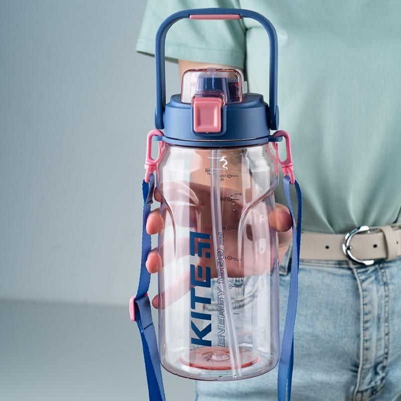 Пляшка для води 1500 мл рожево-блакитна K24-1202-2 Kite