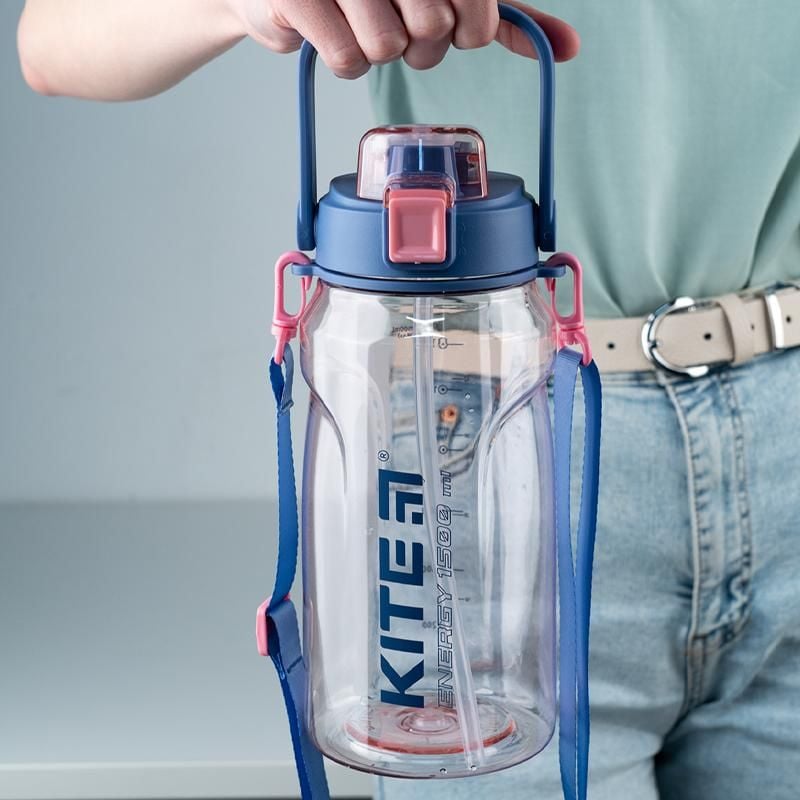 Пляшка для води 1500 мл рожево-блакитна K24-1202-2 Kite