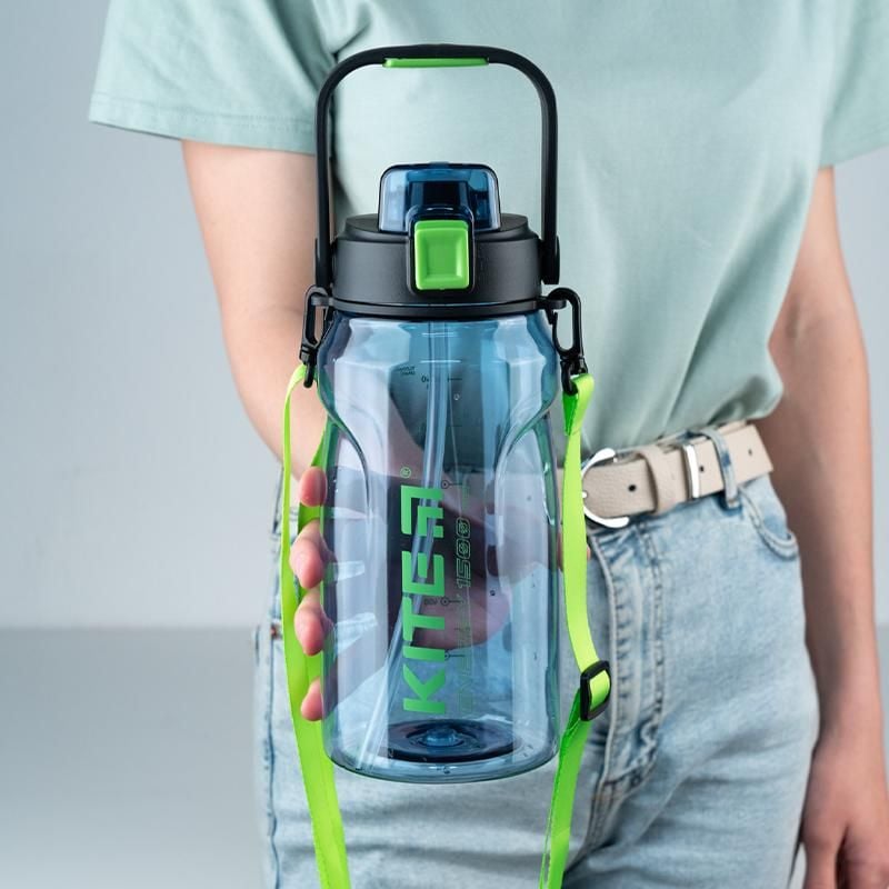 Пляшка для води 1500 мл зелено-блакитна K24-1202-1 Kite