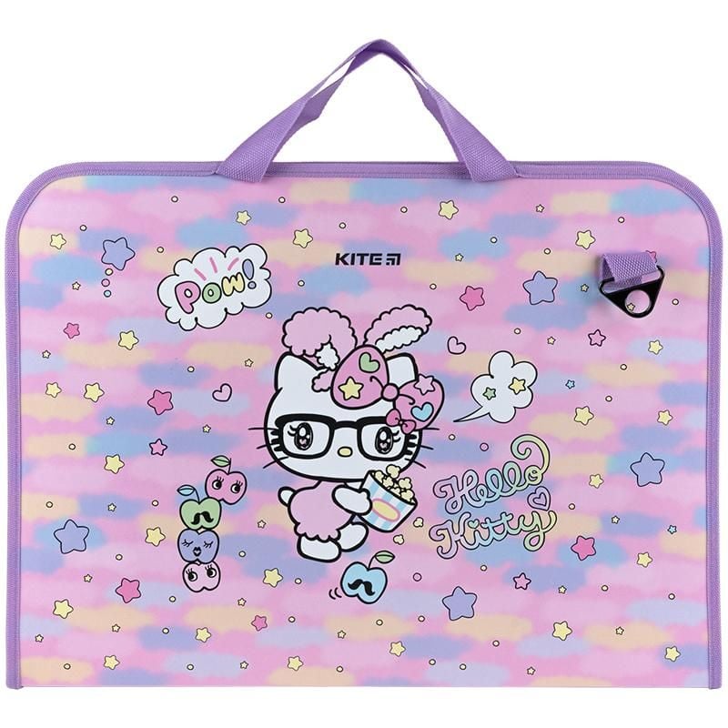 Папка на блискавці А3 1 відд з тканевими ручками Hello Kitty HK24-411 Kite