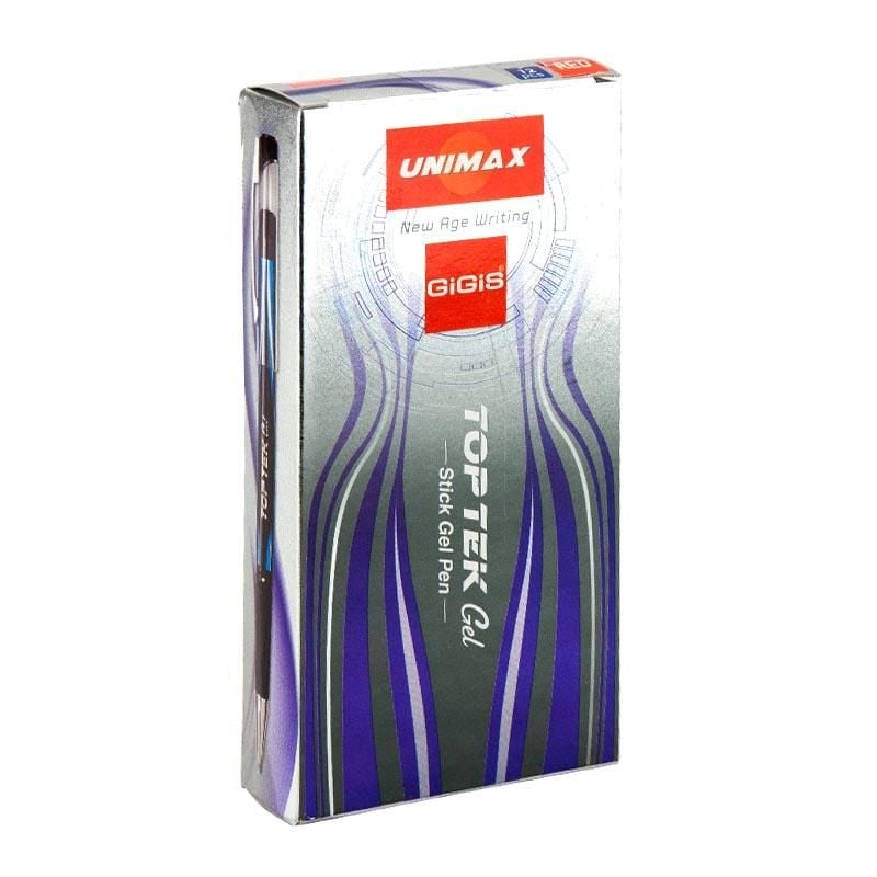 Ручка гелева Top Tek Gel 0,5 мм червона (12 шт/уп) UX-133-06 UNIMAX