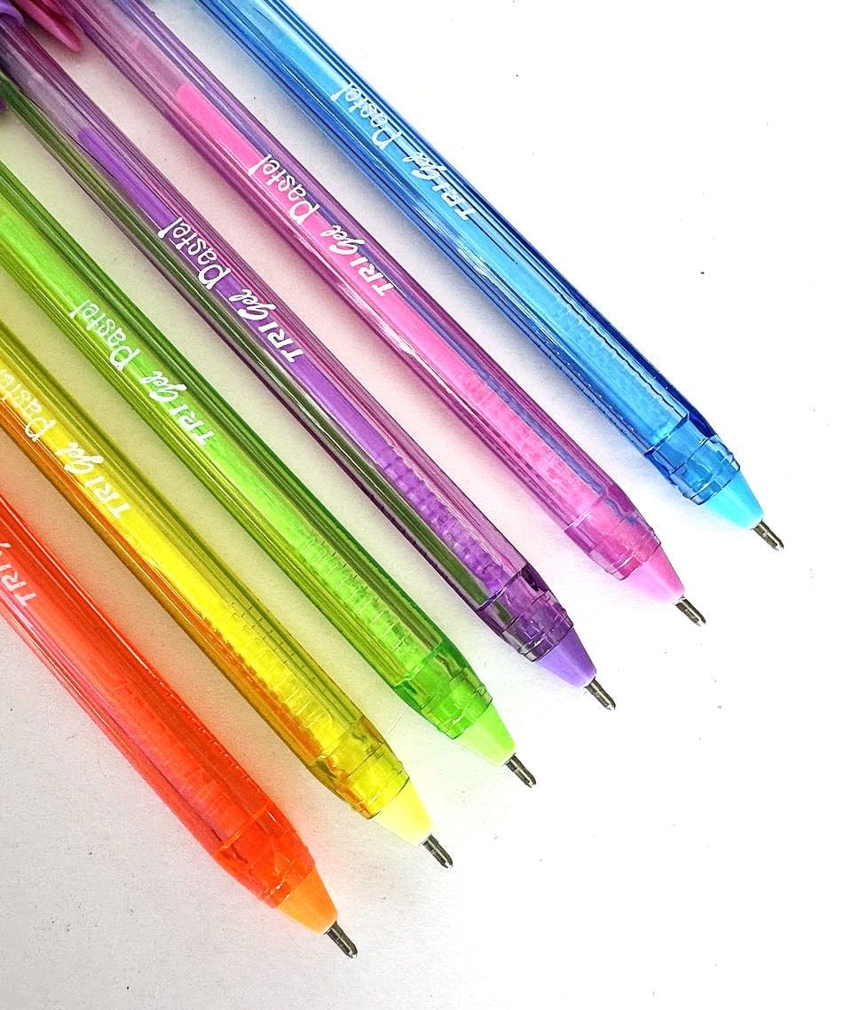 Ручка гелева набір 6 кол 0,8 мм Trigel Pastel UX-144 UNIMAX