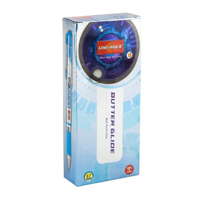 Ручка кулькова 0,7 мм Butterglide синя (12 шт/уп) UX-122-02 UNIMAX