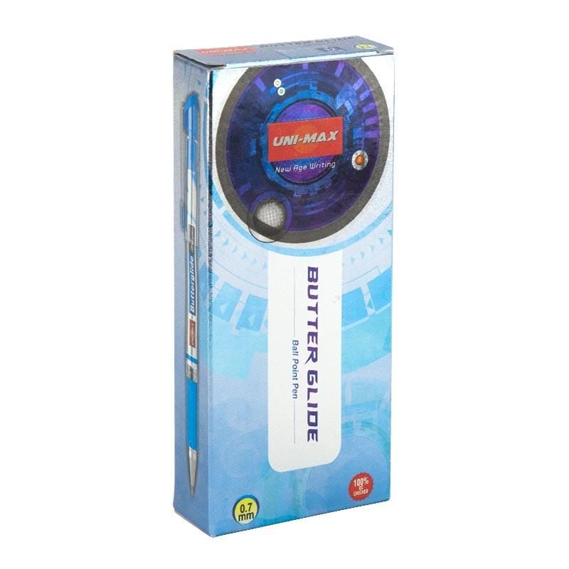 Ручка кулькова 0,7 мм Butterglide чорна (12 шт/уп) UX-122-01 UNIMAX