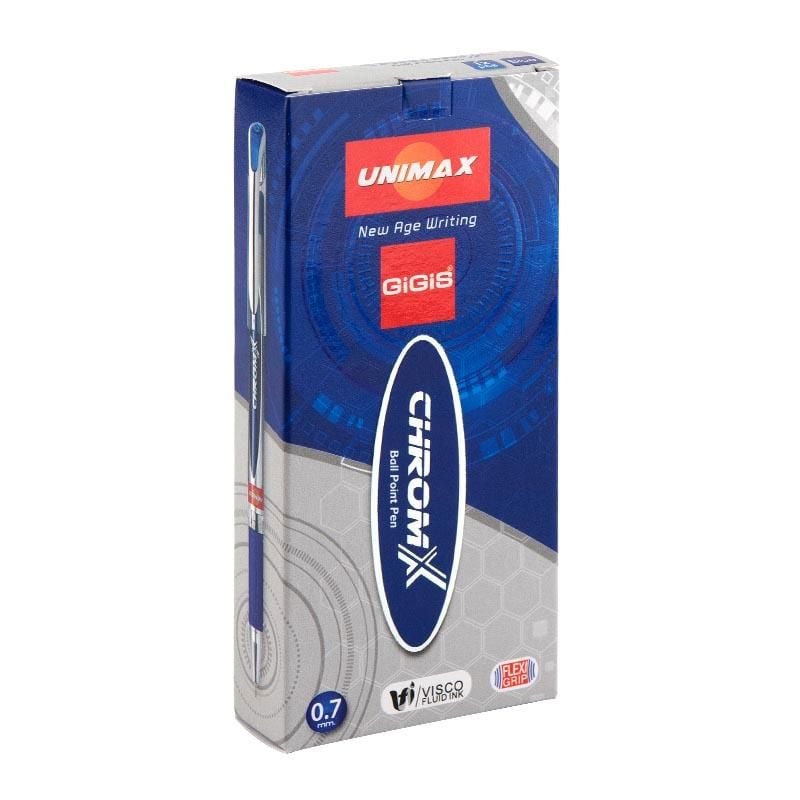 Ручка кулькова 0,7 мм ChromX синя (12 шт/уп) UX-119-02 UNIMAX