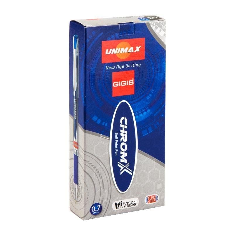 Ручка кулькова 0,7 мм ChromX чорна (12 шт/уп) UX-119-01 UNIMAX