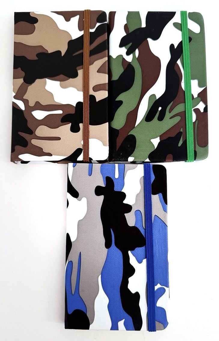 Блокнот А6 160 стор кліт на гумці Камуфляж 3 кольори S-3649 Schreiber