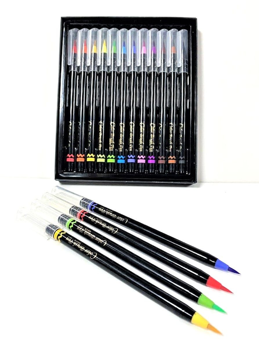 Фломастери браш акварельні на водяній основі 12 кол WB 910-12 AIHAO