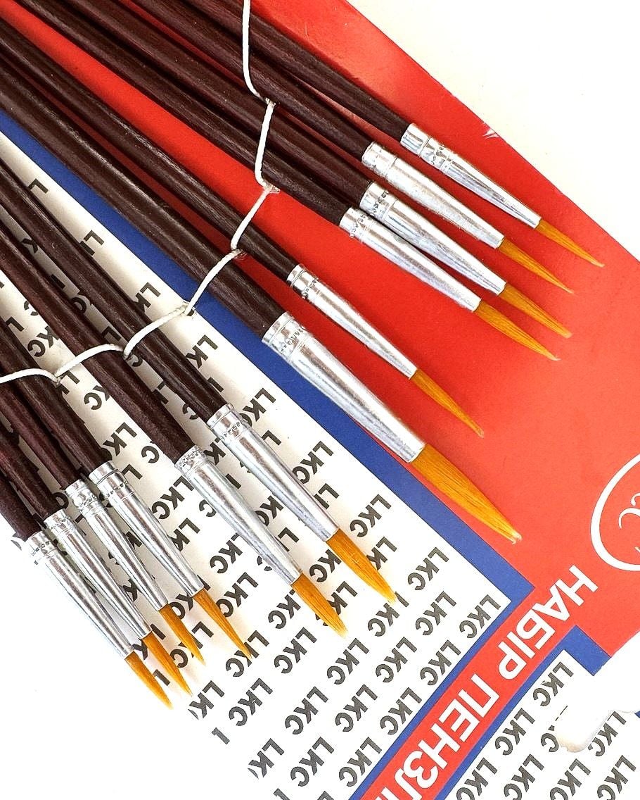 Пензлики набір 12 шт круглі нейлон L 921082 LKC