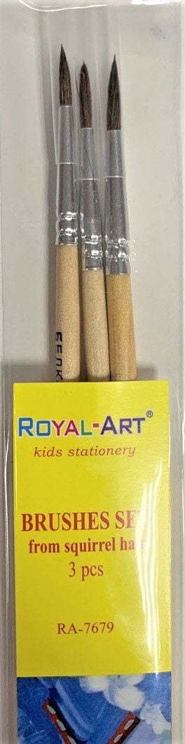 Пензлики набір білка 3шт(№1-3) RA-7679 Royal-Art