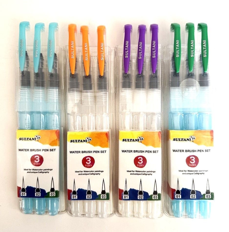 Пензлики з резервуаром для води набір 3 шт (24 шт/уп) ST-5164-3 SULTANI