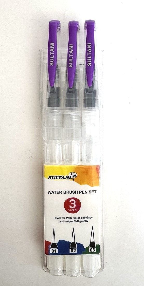 Пензлики з резервуаром для води набір 3 шт (24 шт/уп) ST-5164-3 SULTANI