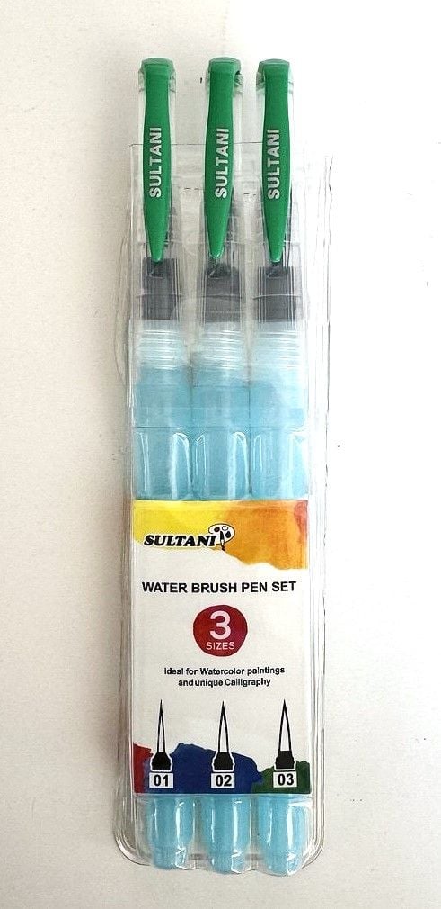 Пензлики з резервуаром для води набір 3 шт (24 шт/уп) ST-5164-3 SULTANI