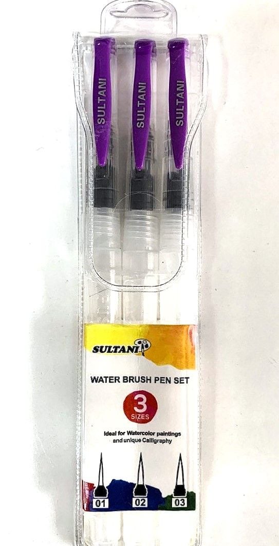 Пензлики з резервуаром для води набір 3 шт (24 шт/уп) ST-5164-3 SULTANI