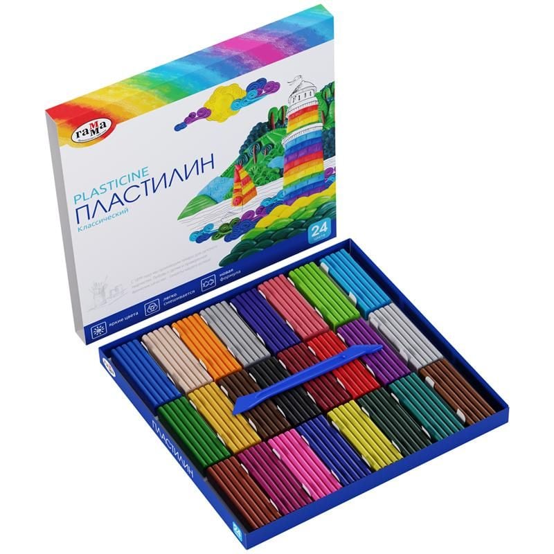 Пластилін 24 кол Класичний 480 г 281036 Гамма