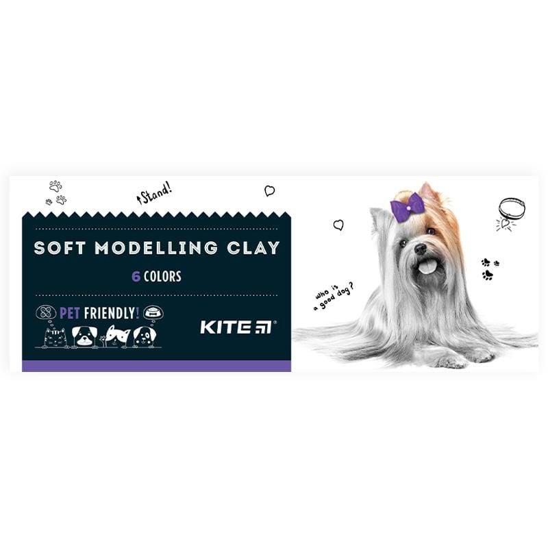 Пластилін восковий 6 кол 120 г Dogs K22-081 Kite
