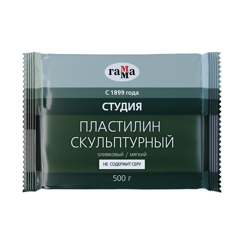 Пластилін скульптурний мякий 0,5 кг оливковий 2.80.Е050.004 Гамма