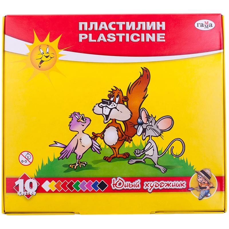 Пластилін Юний художник 10 кол 140 гр 280044 Гамма