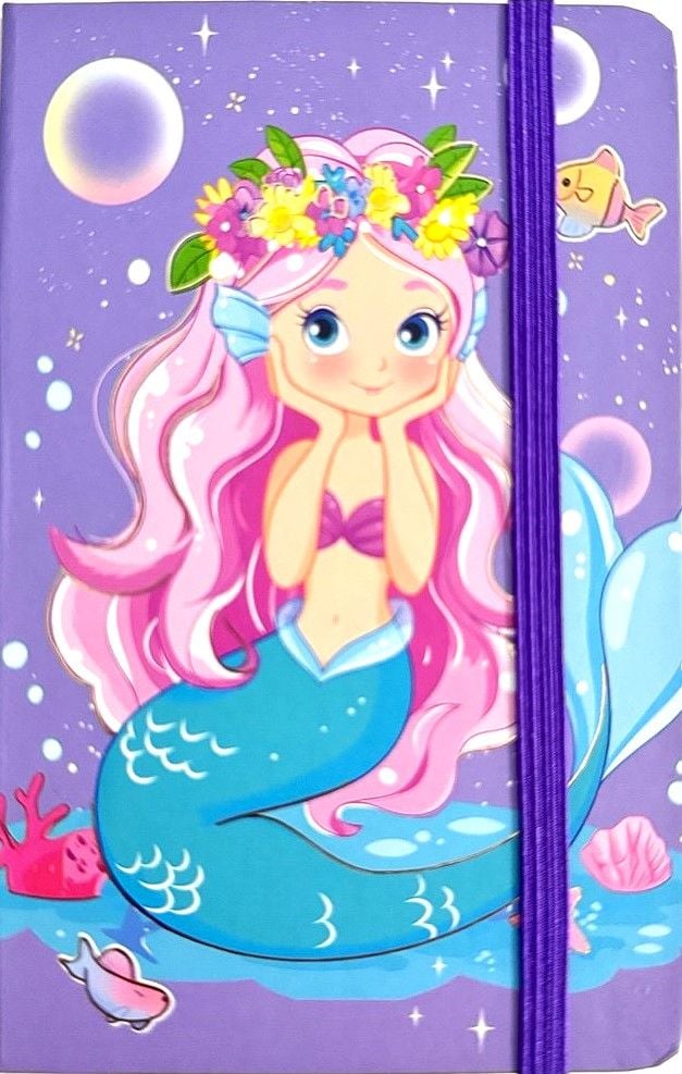 Блокнот на гумці А6 8,7*13,5 см 80 арк тверда обкл Mermaid (24 шт/уп) 762633ML MALEVARO