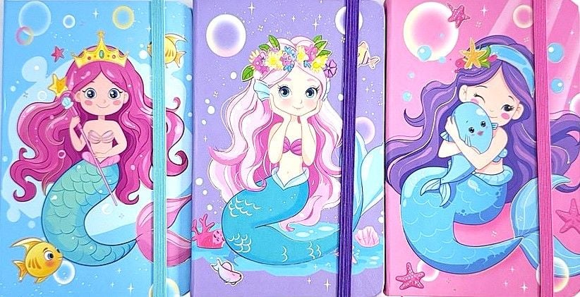 Блокнот на гумці А6 8,7*13,5 см 80 арк тверда обкл Mermaid (24 шт/уп) 762633ML MALEVARO