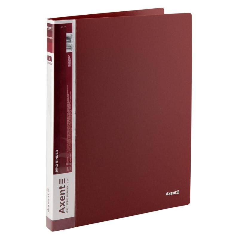 Папка на кільцях на 2-х 25мм бордова 1207-04 Axent