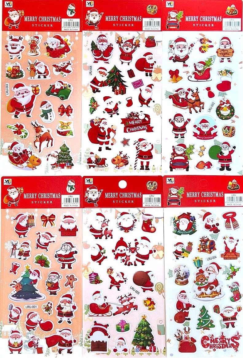 Наліпки 10*18 см Новий рік (20 шт/уп) LRU (RS-0414) Імпорт