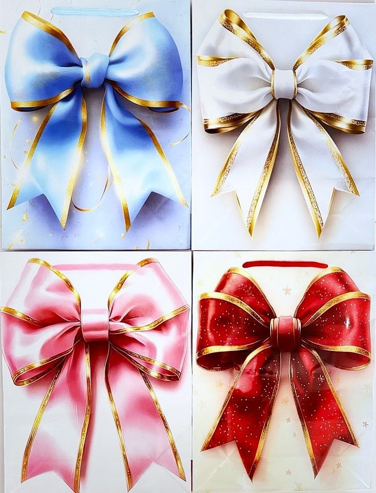 Пакет подарунковий 18*24**7 см вертикальний Бант (12 шт/уп) HDJ35 (RS-0420) Імпорт