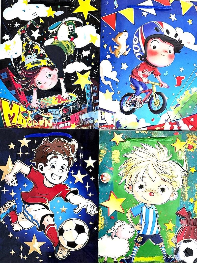 Пакет подарунковий 18*24*7 см вертикальний Футбол (12 шт/уп) XH-73 (RS-0426) Імпорт