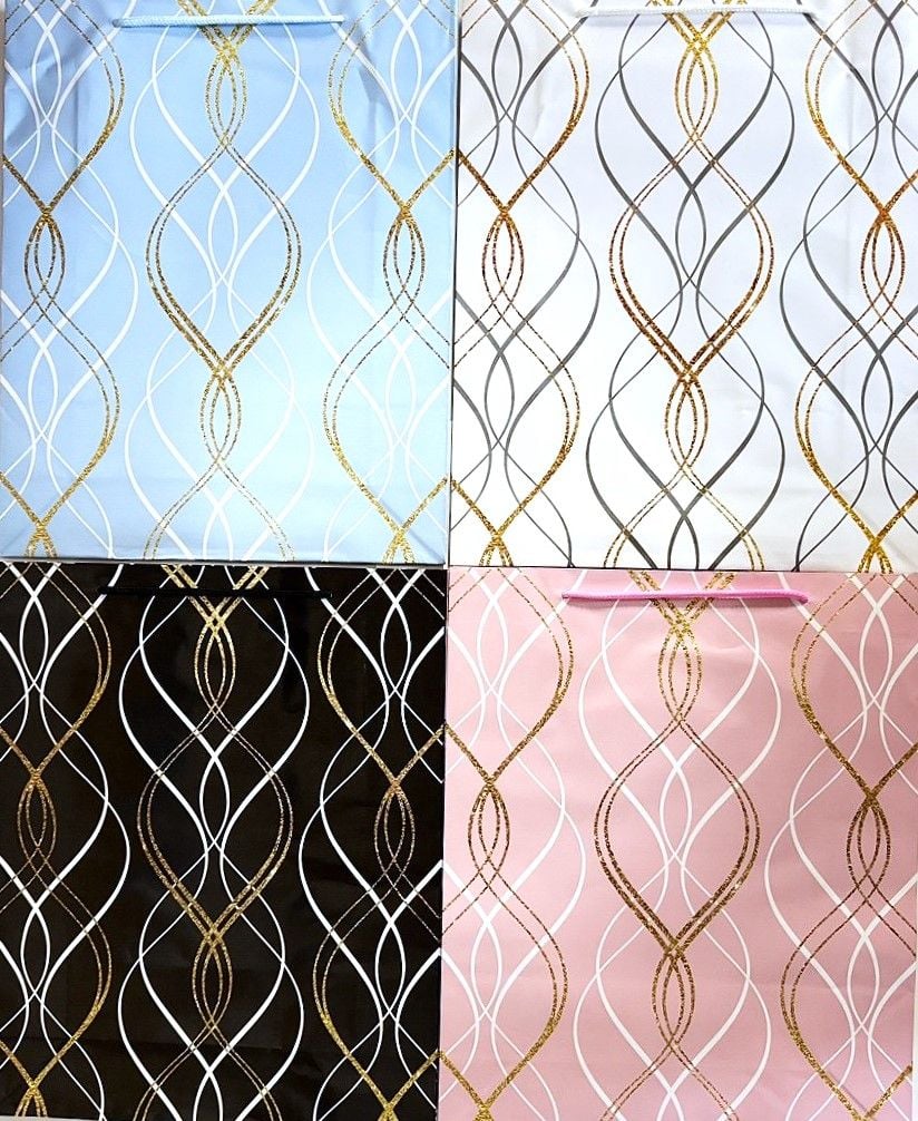 Пакет подарунковий 26*32*9 см вертикальний Орнамент (12 шт/уп) S-52 (RS-0424) Імпорт