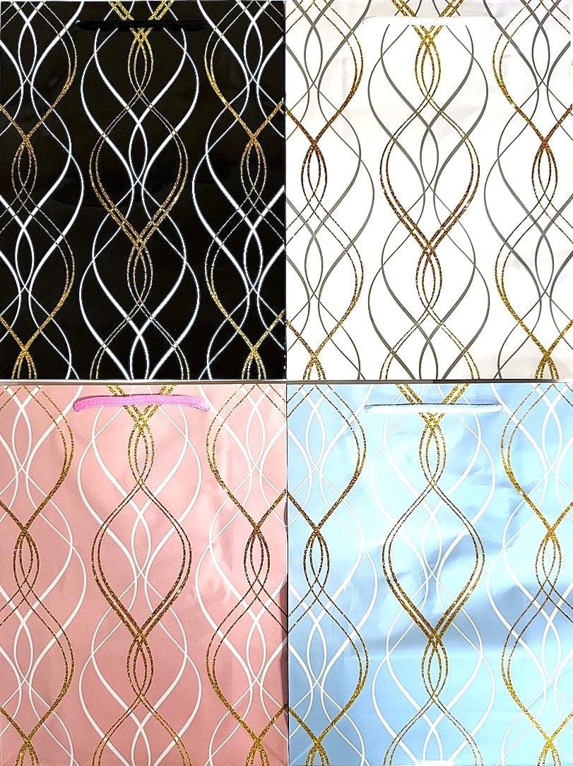 Пакет подарунковий 18*24*7 см вертикальний Орнамент (12 шт/уп) S-52 (RS-0423) Імпорт